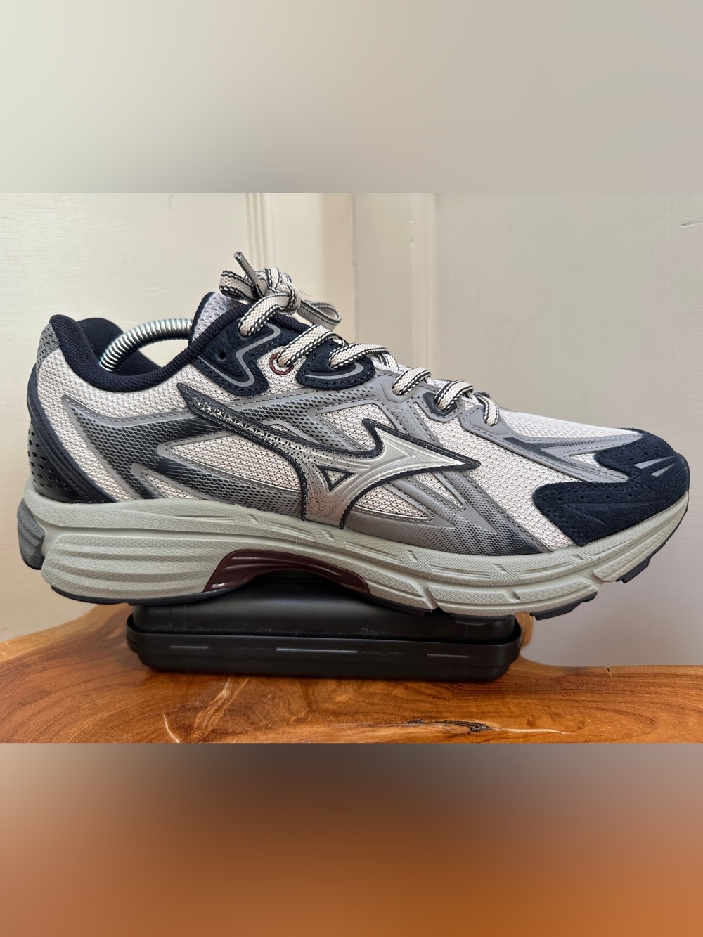 Mizuno Men's Athletic Running Shoes - Gray, Navy & Silver - Picture 4 of 9